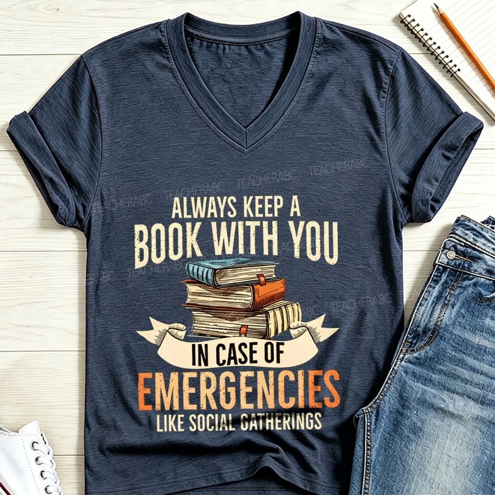 Always Keep A Book With You Bookworm V Neck T-shirt