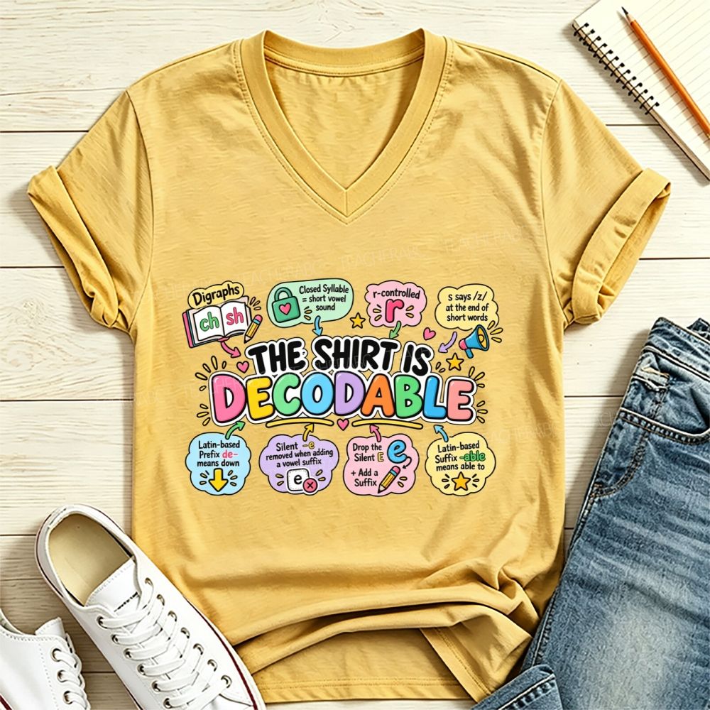 The Shirt Is Decodable Science Of Reading V Neck T-shirt
