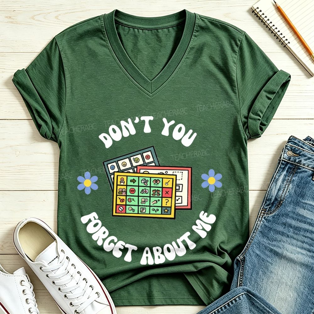 Don't You Forget About Me Communication Board SLP V Neck T-shirt 2609000379
