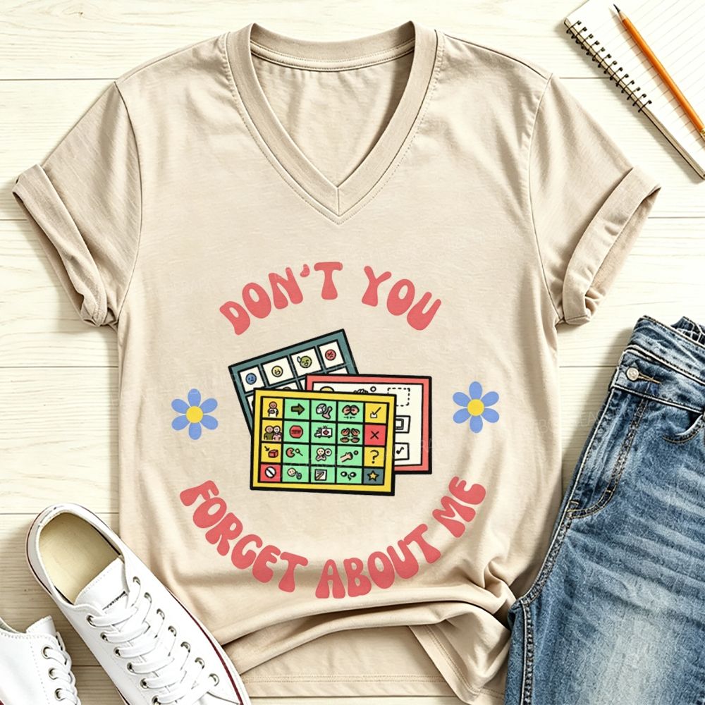 Don't You Forget About Me Communication Board SLP V Neck T-shirt 2609000379