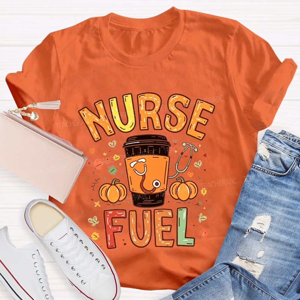 Nurse Fuel Fall Coffee Pumpkin Stethoscope Autumn T-shirt