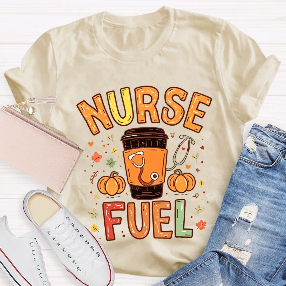 Nurse Fuel Fall Coffee Pumpkin Stethoscope Autumn T-shirt
