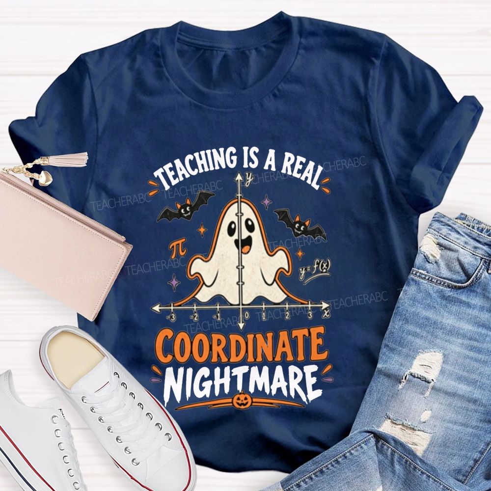Teaching Is A Real Coordinate Nightmare Math Teacher T-shirt