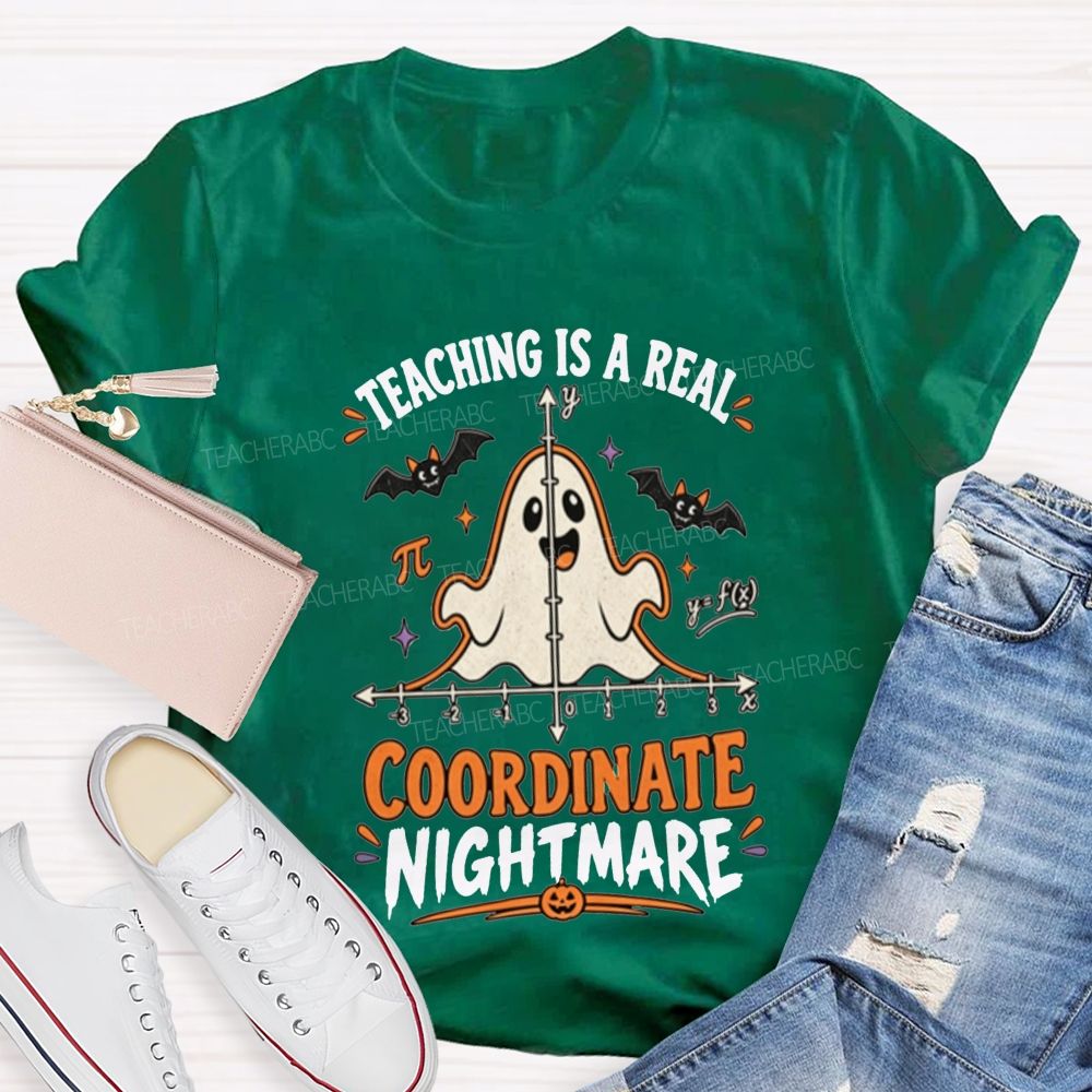 Teaching Is A Real Coordinate Nightmare Math Teacher T-shirt