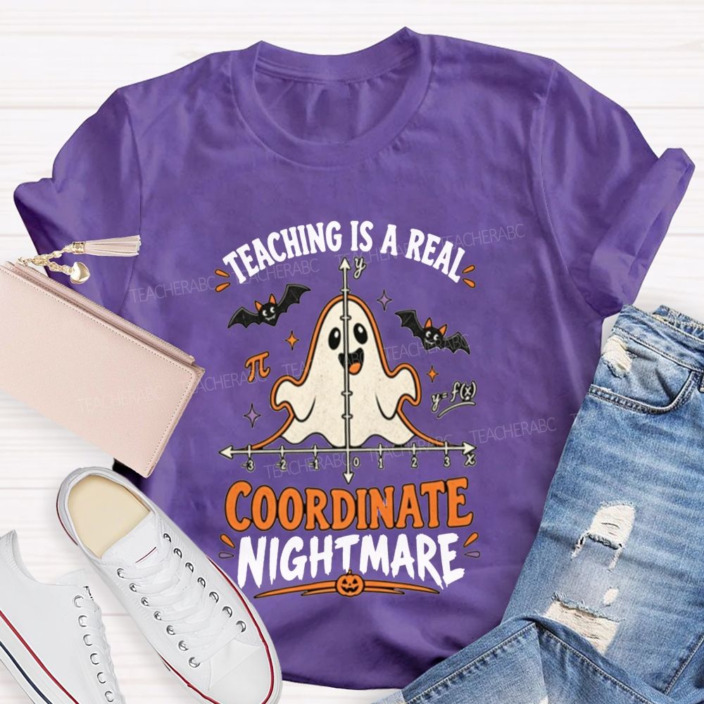 Teaching Is A Real Coordinate Nightmare Math Teacher T-shirt