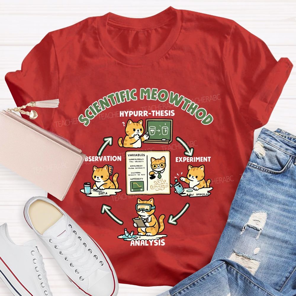 Scientific Method Cat Version Of The Science Teacher T-shirt