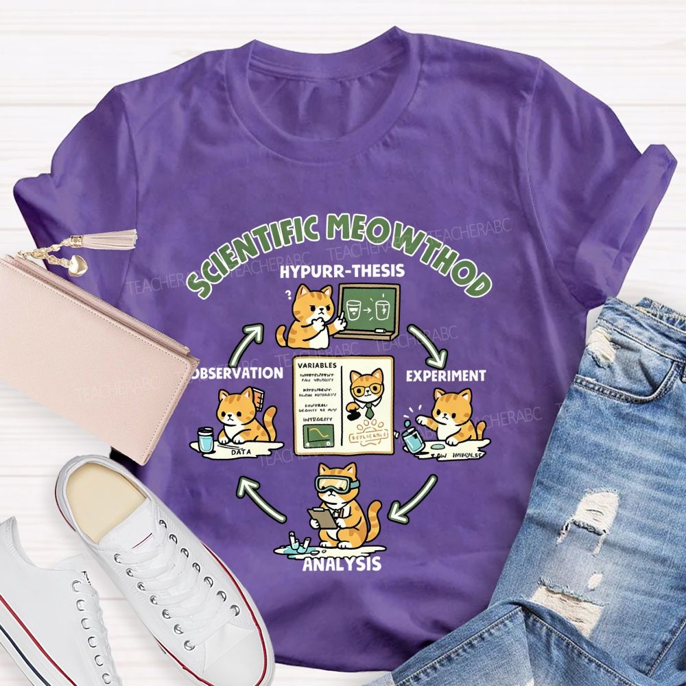 Scientific Method Cat Version Of The Science Teacher T-shirt
