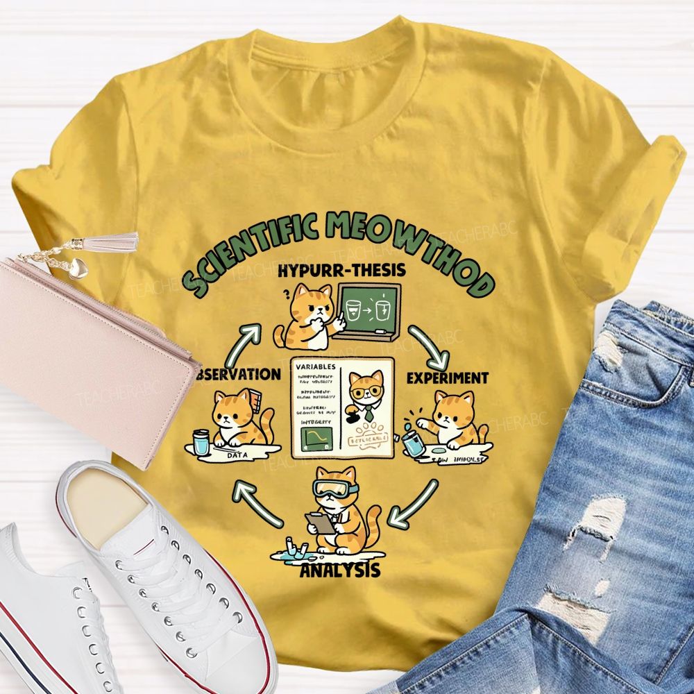 Scientific Method Cat Version Of The Science Teacher T-shirt