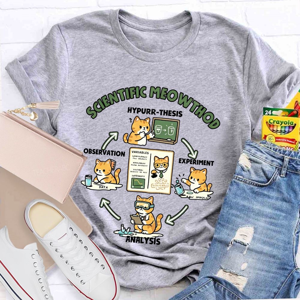 Scientific Method Cat Version Of The Science Teacher T-shirt