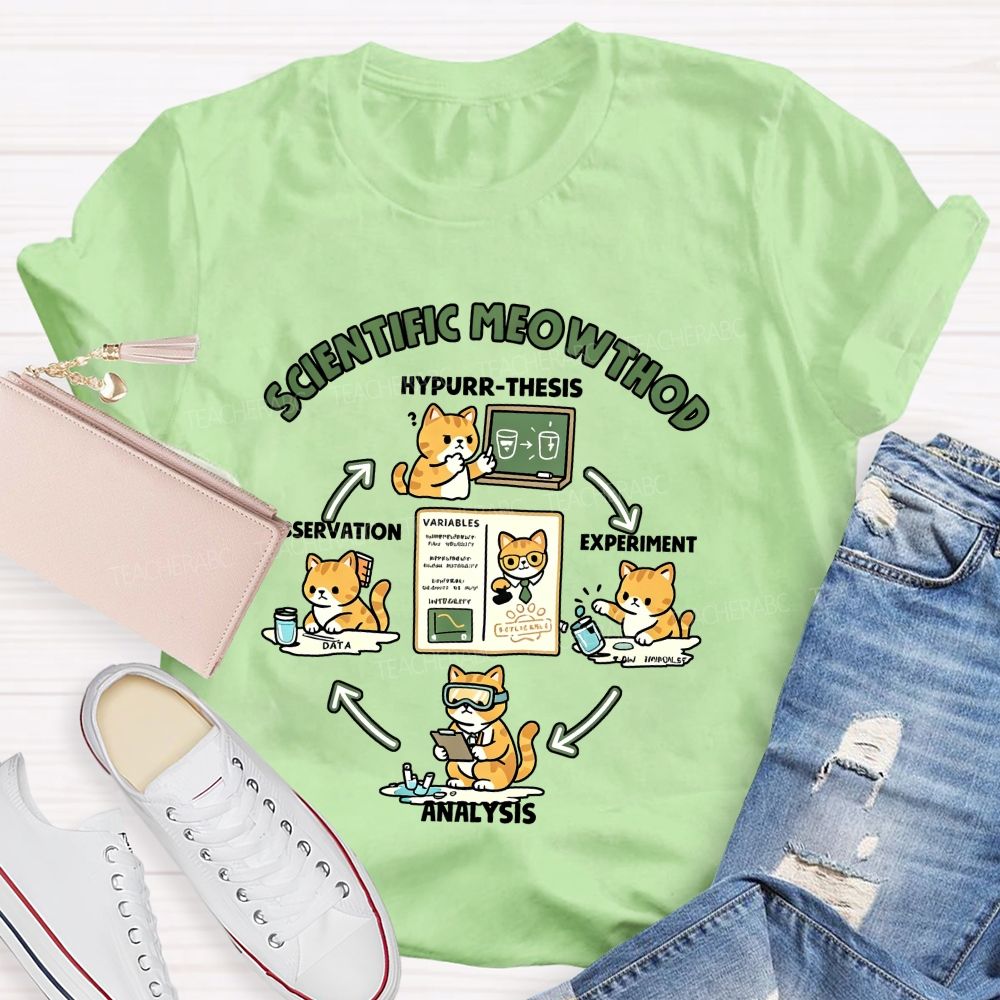 Scientific Method Cat Version Of The Science Teacher T-shirt