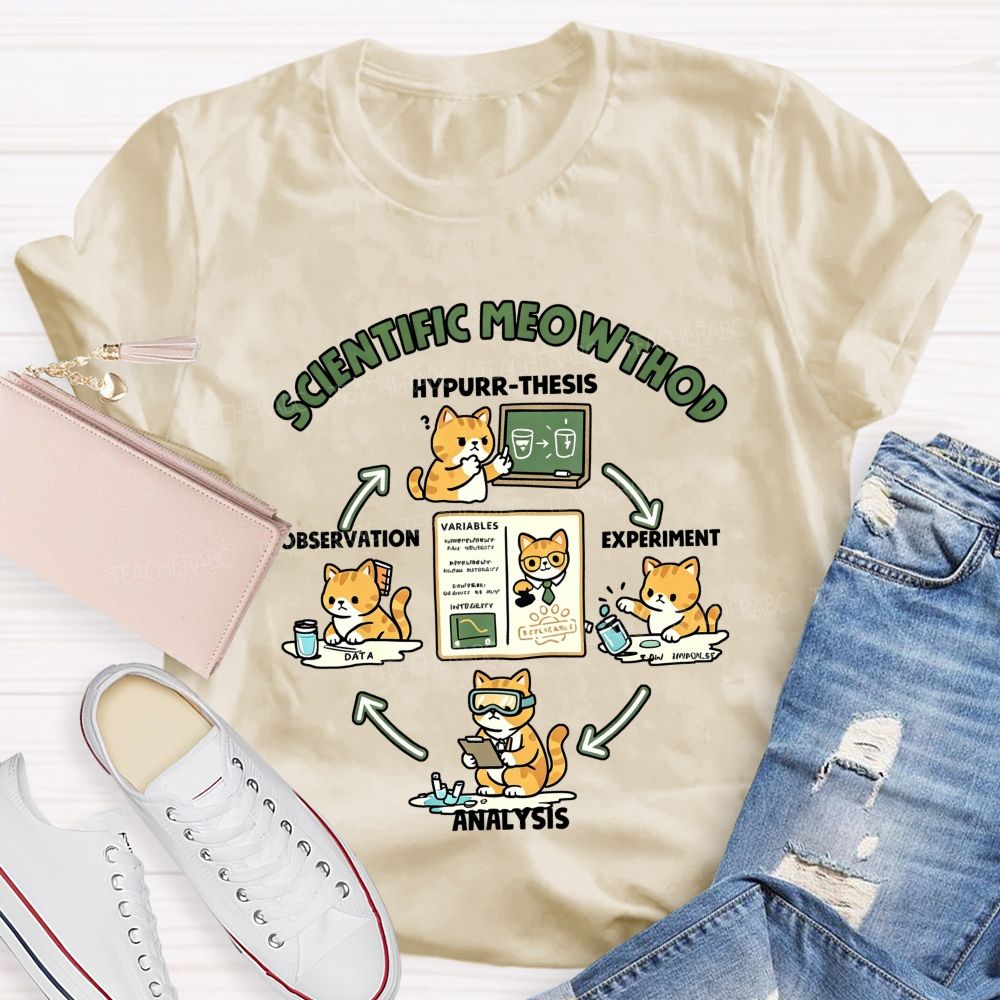Scientific Method Cat Version Of The Science Teacher T-shirt