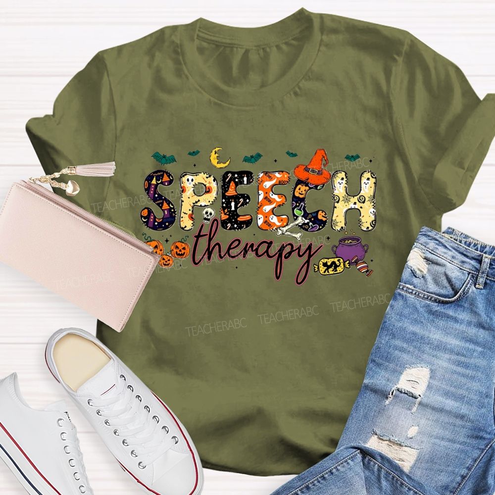 Speech Therapy Gets Spooky This Fall Teacher T-shirt
