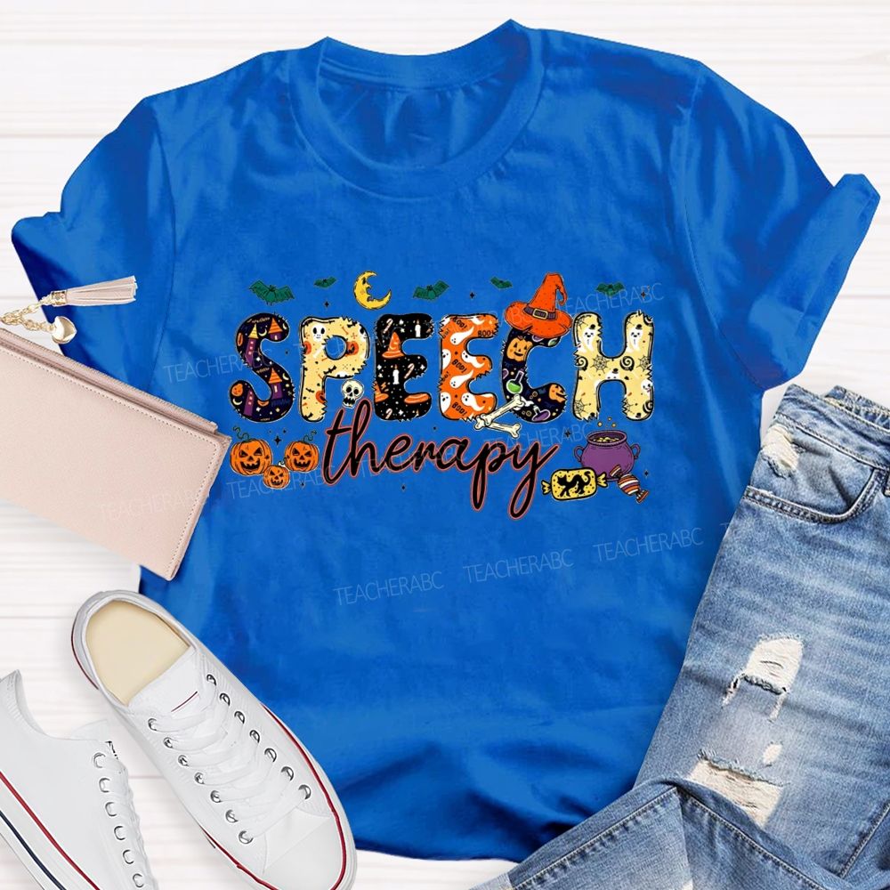 Speech Therapy Gets Spooky This Fall Teacher T-shirt