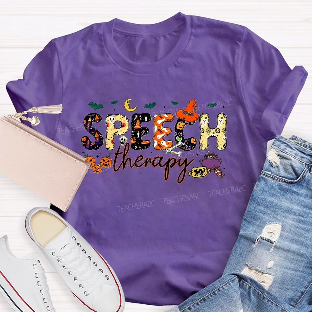 Speech Therapy Gets Spooky This Fall Teacher T-shirt