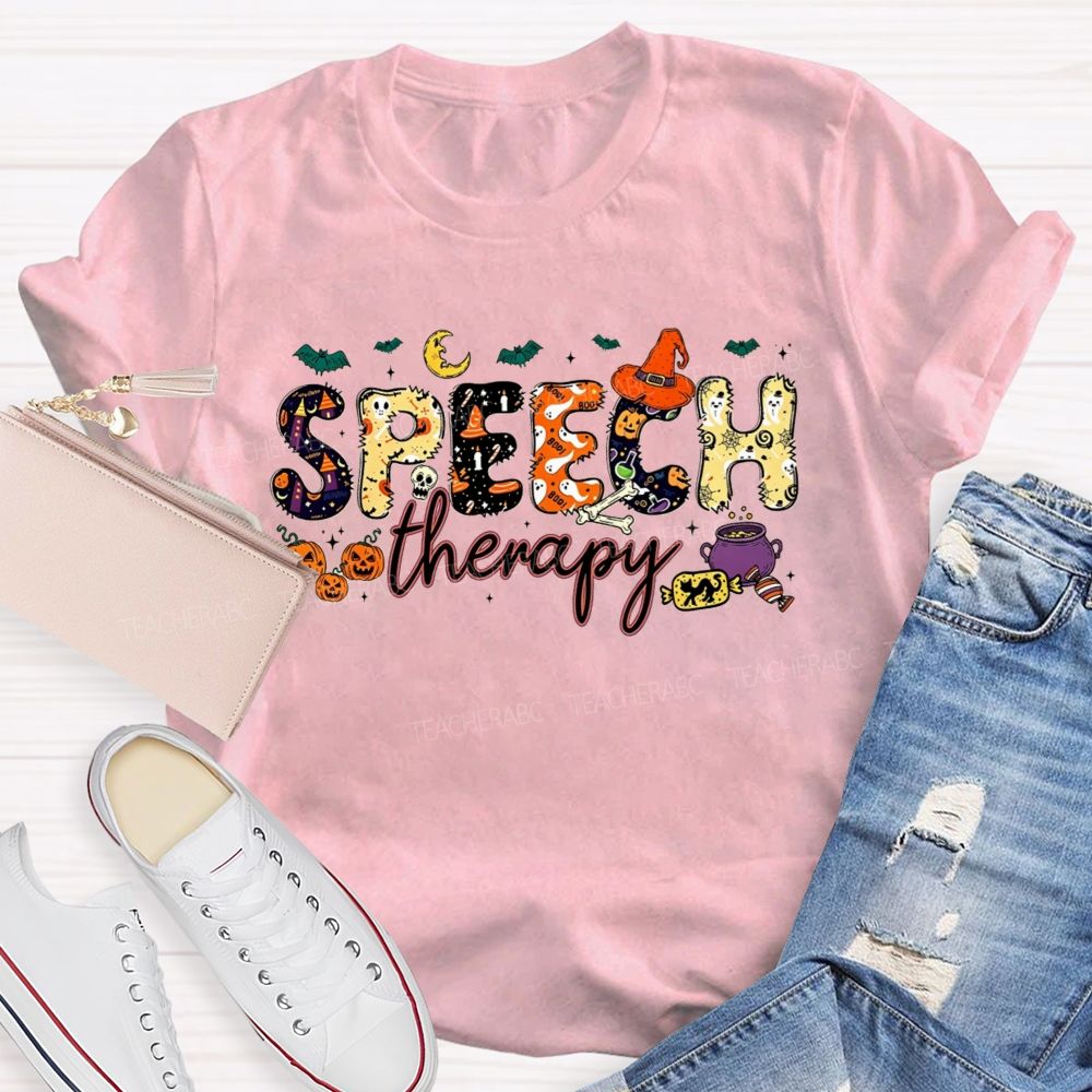 Speech Therapy Gets Spooky This Fall Teacher T-shirt