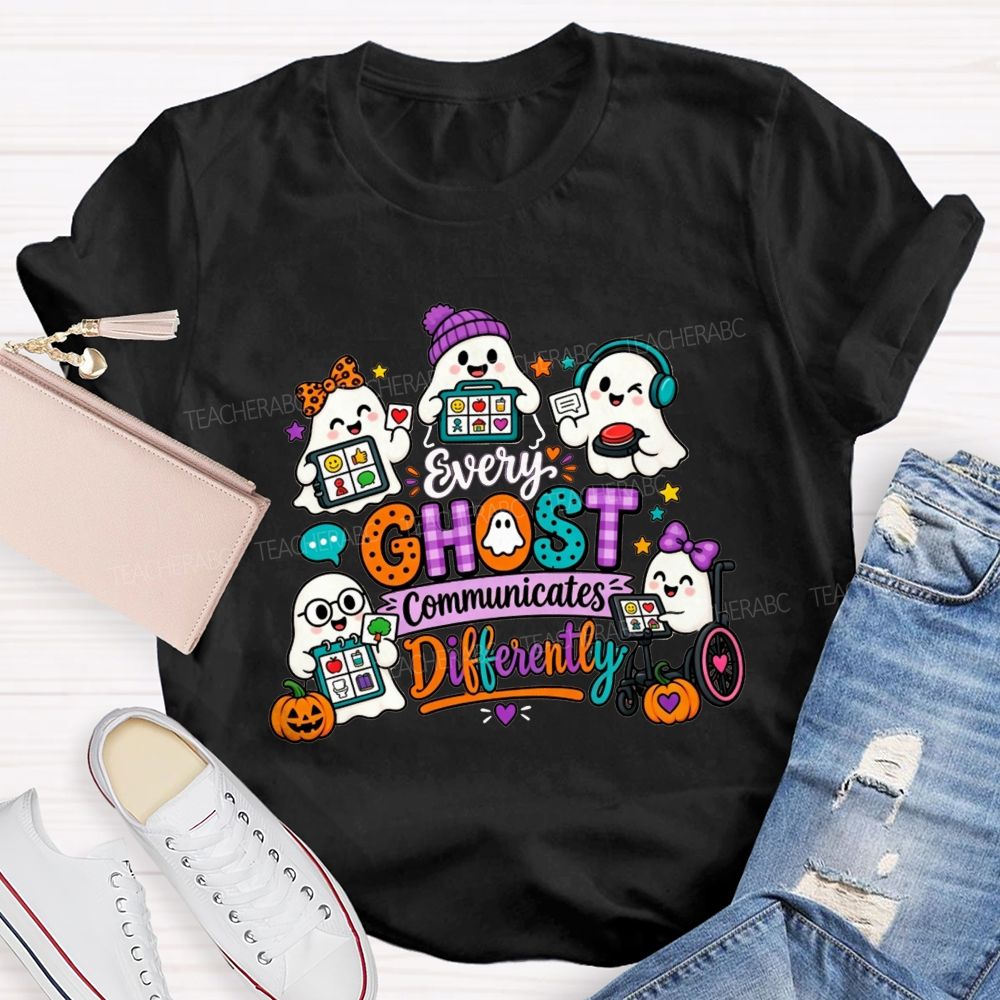 Every Ghost Communicates Differently Halloween Speech Therapy T-shirt