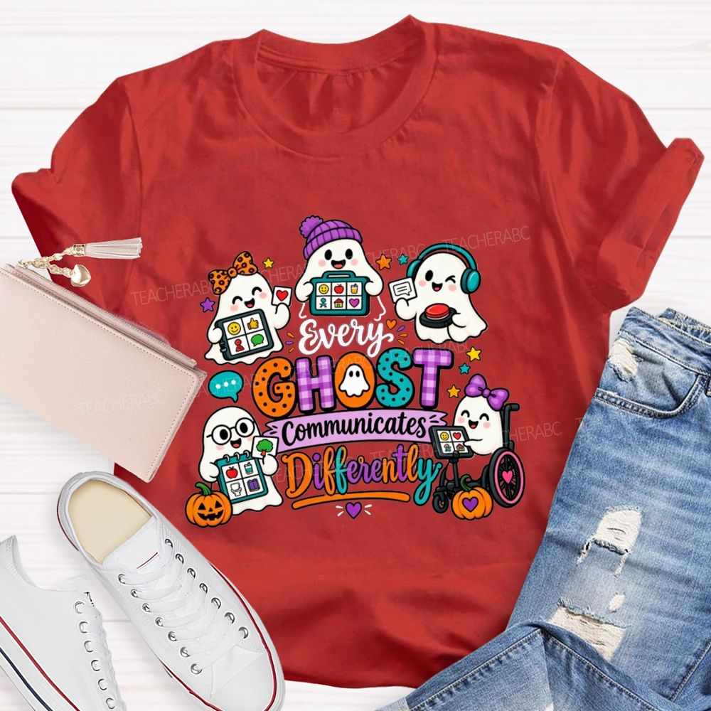 Every Ghost Communicates Differently Halloween Speech Therapy T-shirt