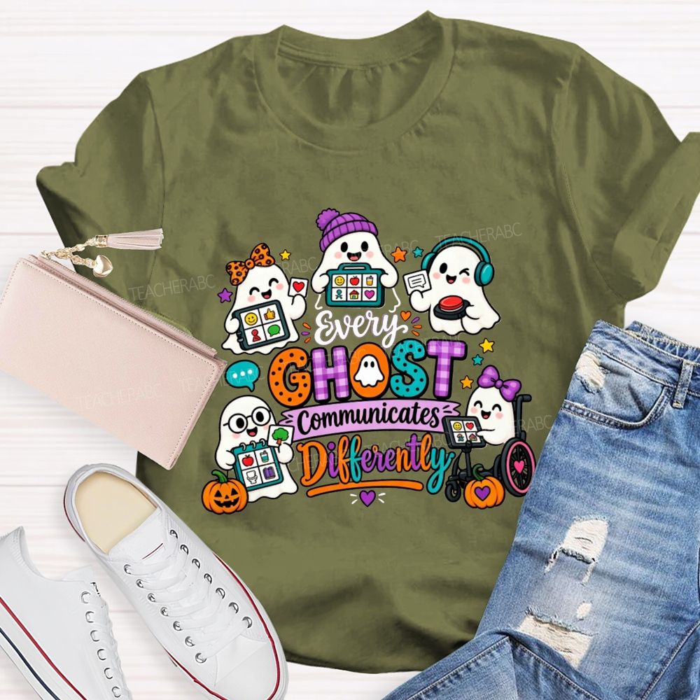 Every Ghost Communicates Differently Halloween Speech Therapy T-shirt