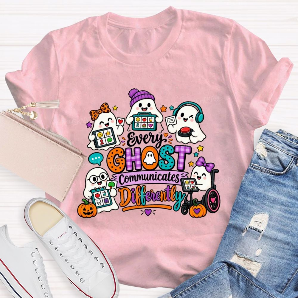 Every Ghost Communicates Differently Halloween Speech Therapy T-shirt