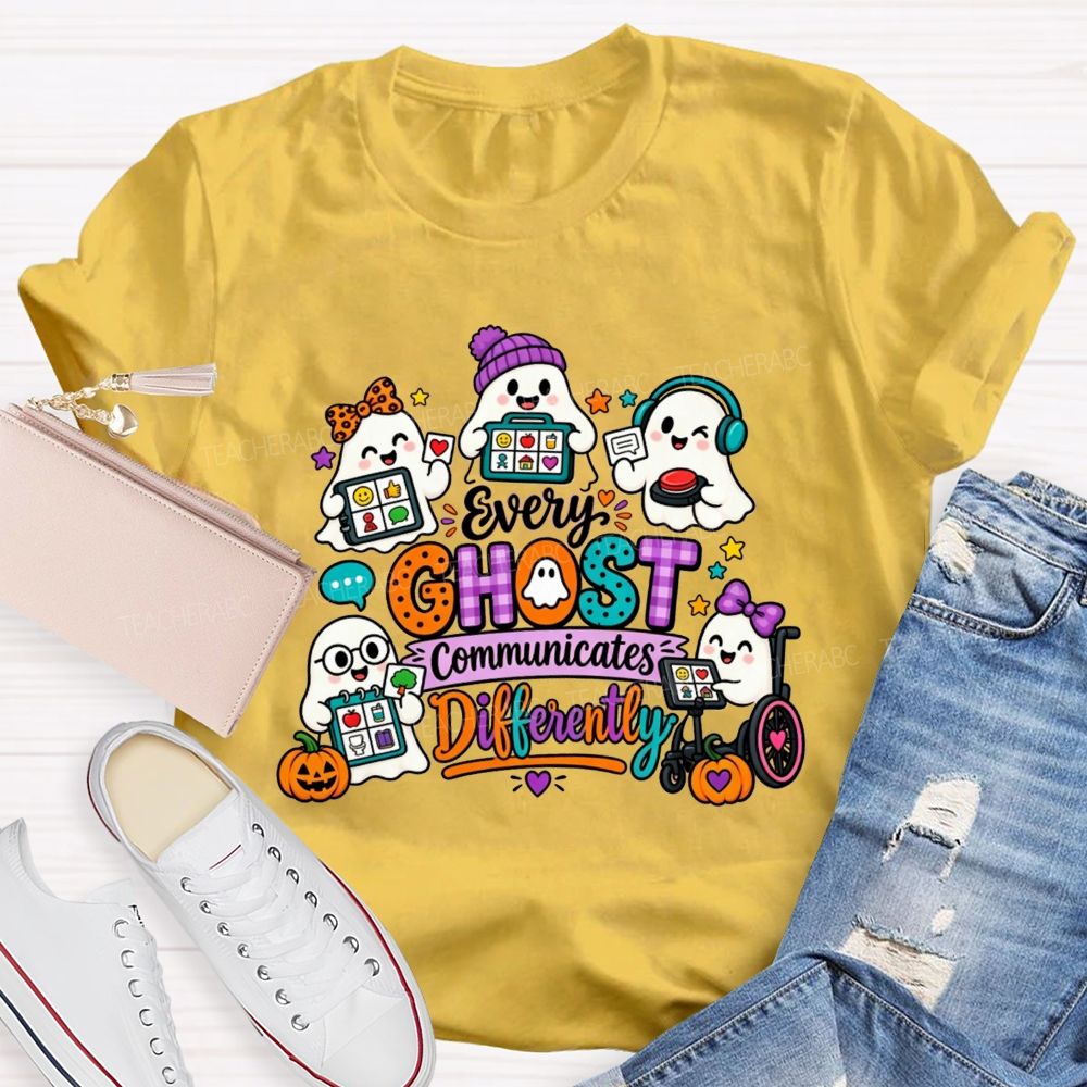 Every Ghost Communicates Differently Halloween Speech Therapy T-shirt