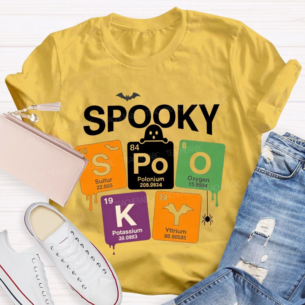 Spooky Periodic Table Elements Halloween Science Teacher T-shirt