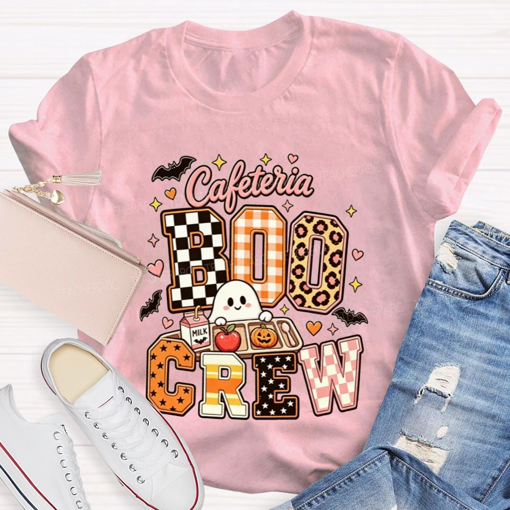 Cafeteria Boo Crew Halloween Ghost Lunch Lady T-shirt