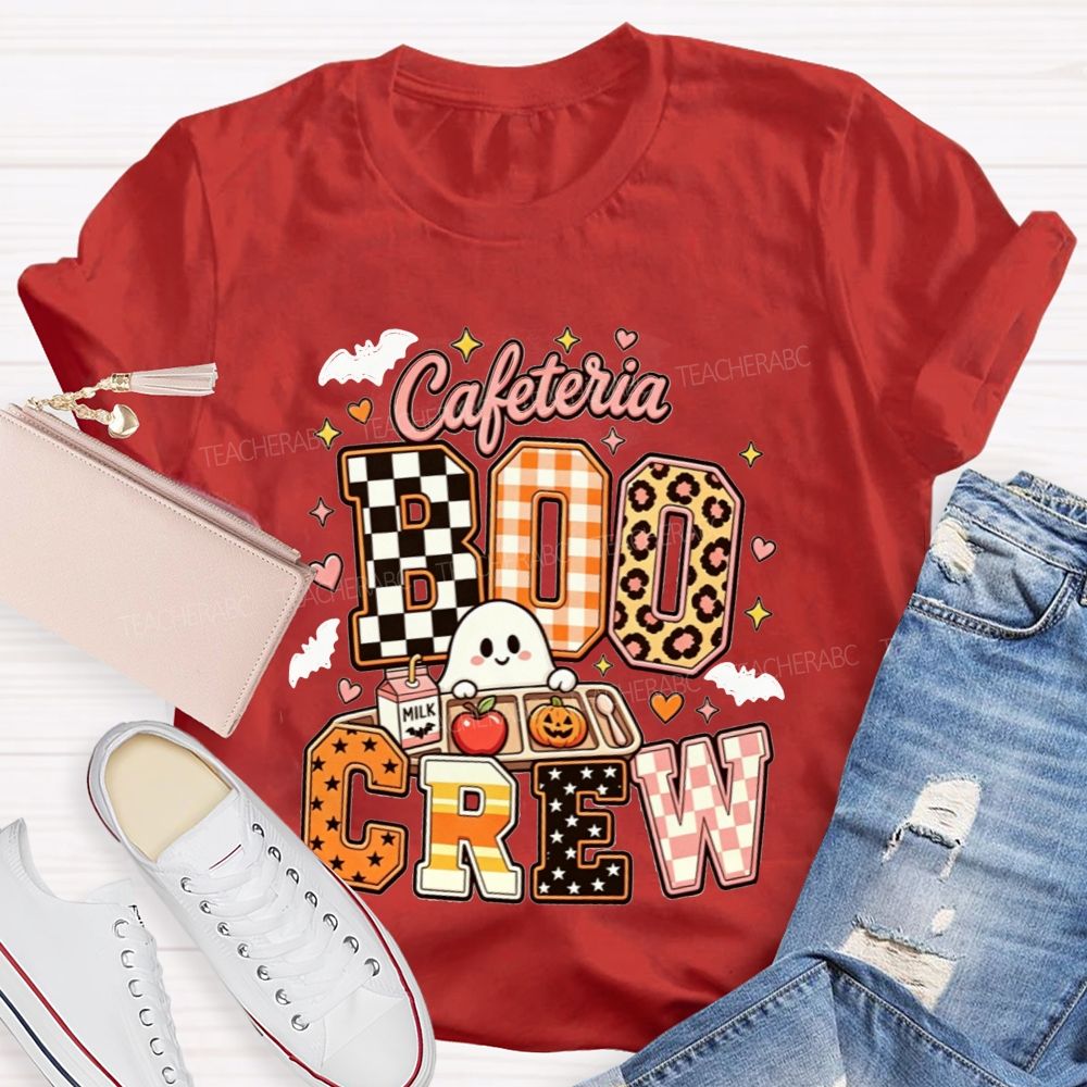 Cafeteria Boo Crew Halloween Ghost Lunch Lady T-shirt