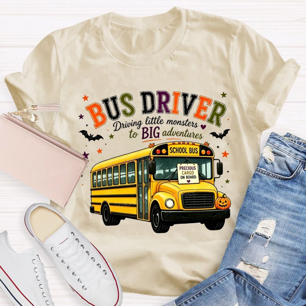 Bus Driver Driving Little Monsters To Big Adventures Halloween T-shirt