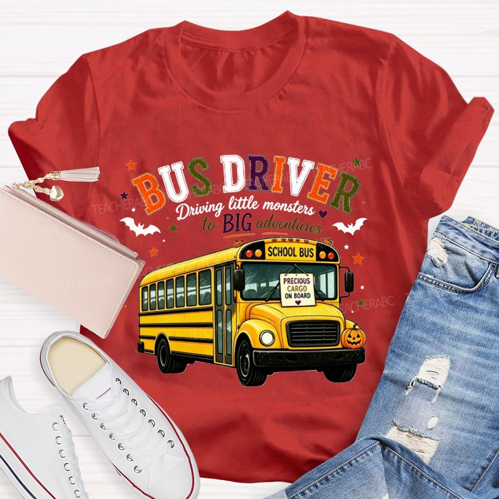 Bus Driver Driving Little Monsters To Big Adventures Halloween T-shirt