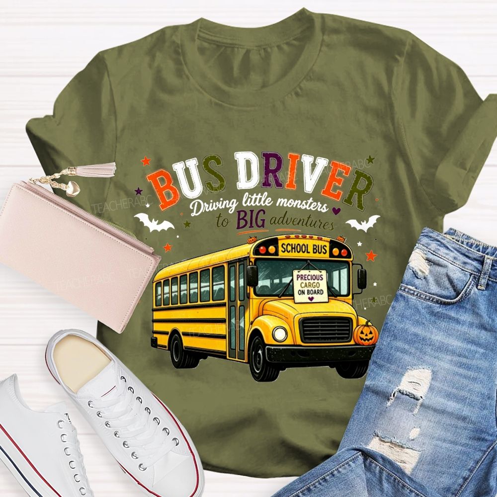 Bus Driver Driving Little Monsters To Big Adventures Halloween T-shirt