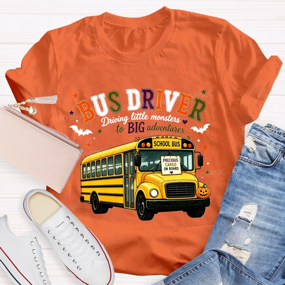 Bus Driver Driving Little Monsters To Big Adventures Halloween T-shirt