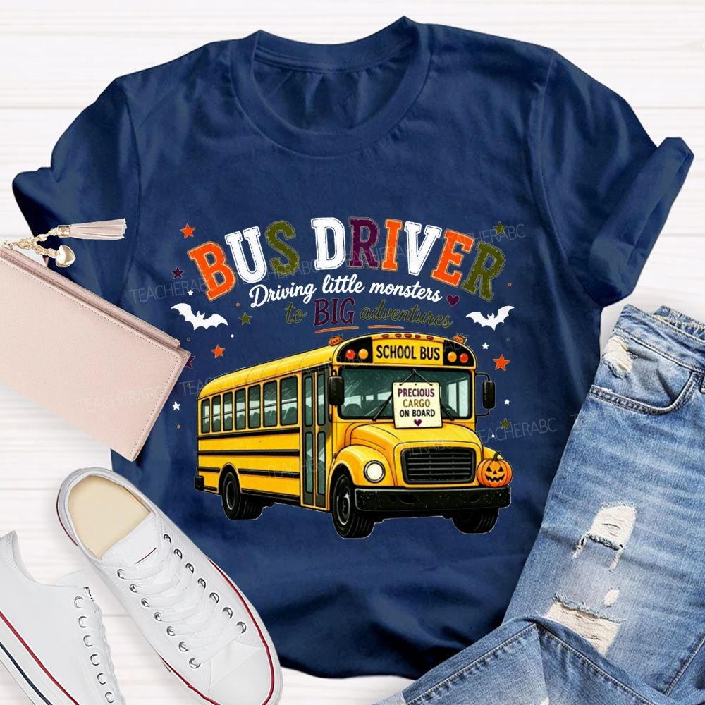 Bus Driver Driving Little Monsters To Big Adventures Halloween T-shirt