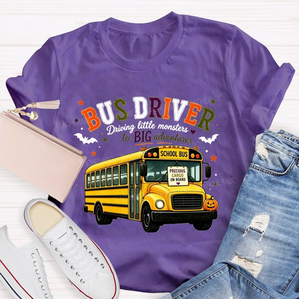 Bus Driver Driving Little Monsters To Big Adventures Halloween T-shirt
