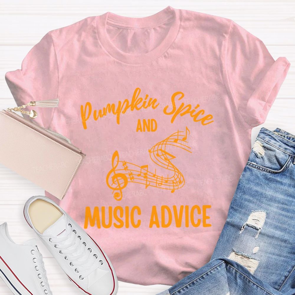 Pumpkin Spice And Music Advice Treble Clef Fall Teacher T-shirt
