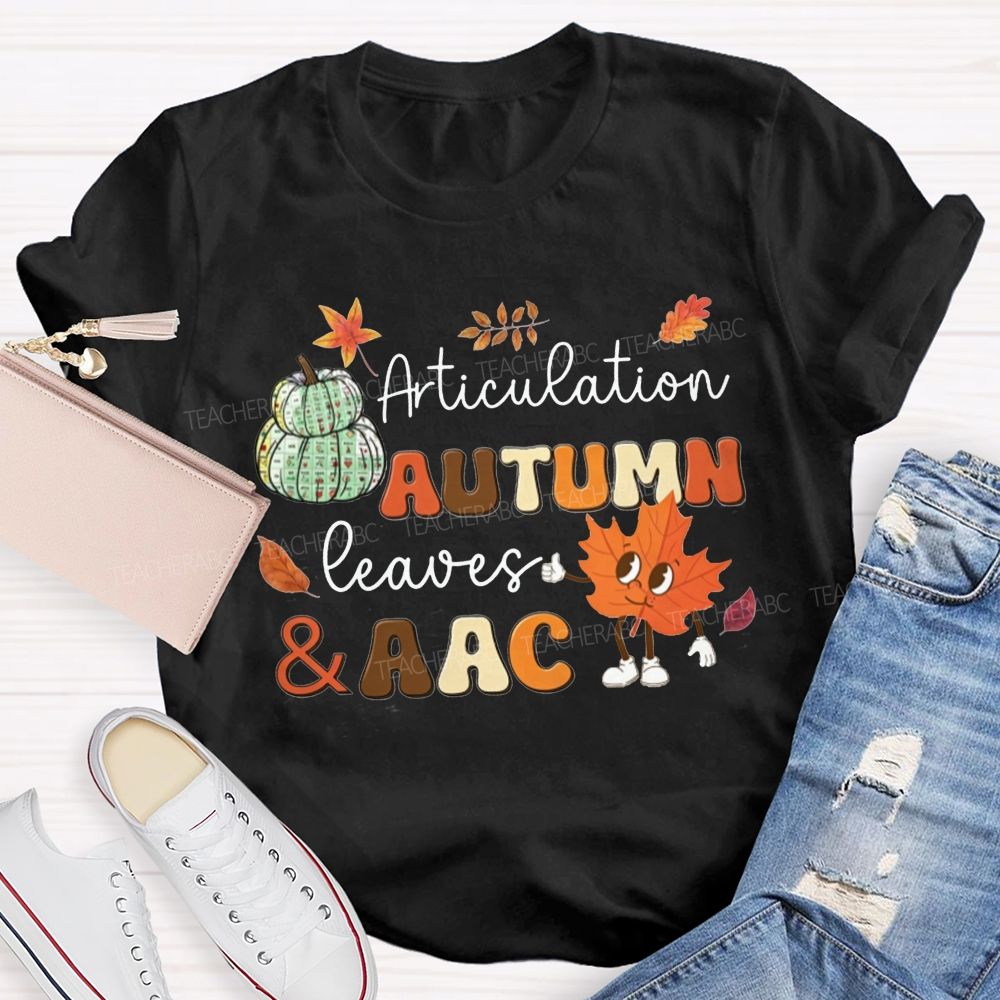 Articulation Autumn Leaves And Fall Slp Teacher T-shirt