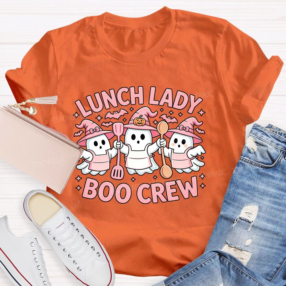 Lunch Lady Boo Crew Ghost Halloween Lunch Staff T-shirt