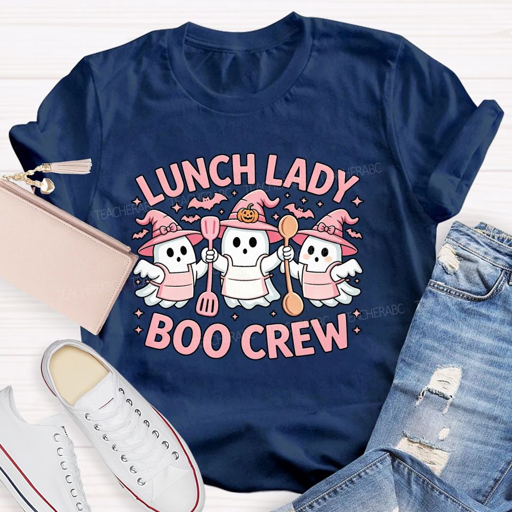 Lunch Lady Boo Crew Ghost Halloween Lunch Staff T-shirt