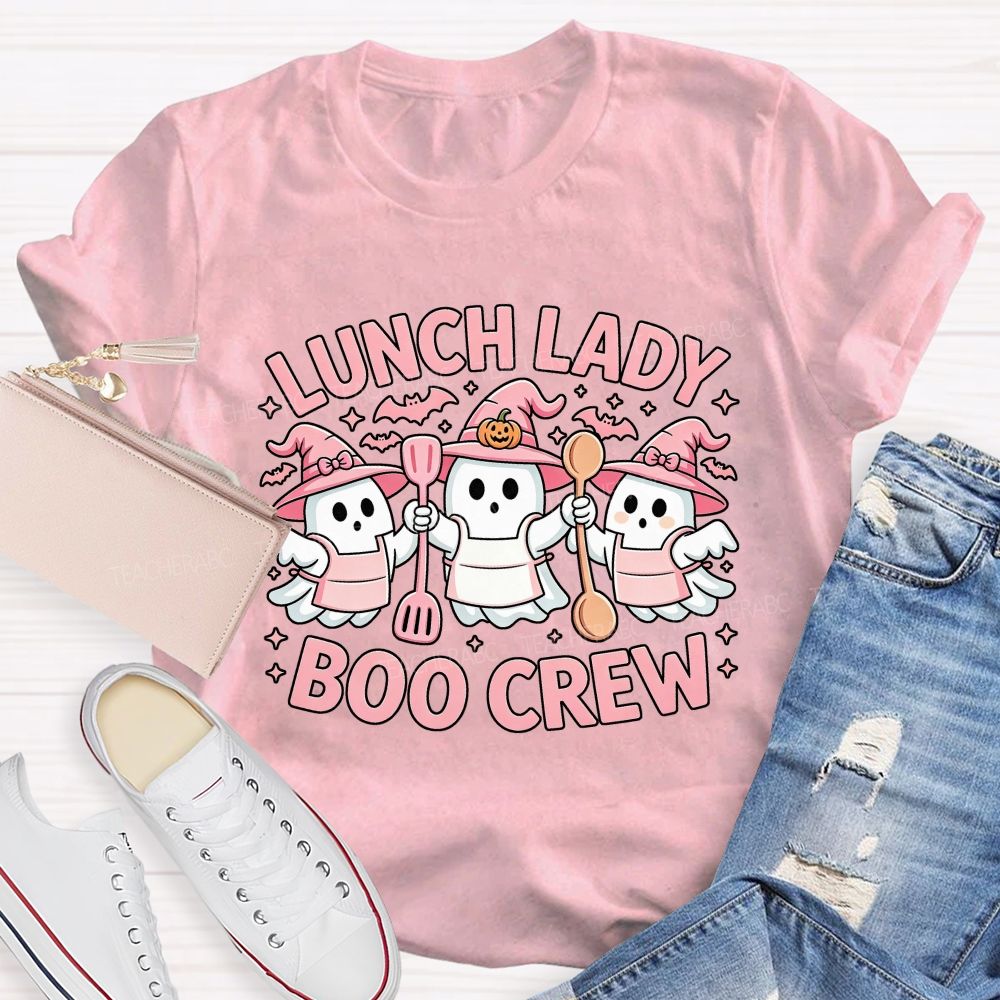 Lunch Lady Boo Crew Ghost Halloween Lunch Staff T-shirt