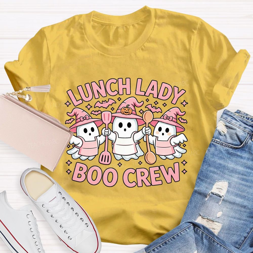 Lunch Lady Boo Crew Ghost Halloween Lunch Staff T-shirt