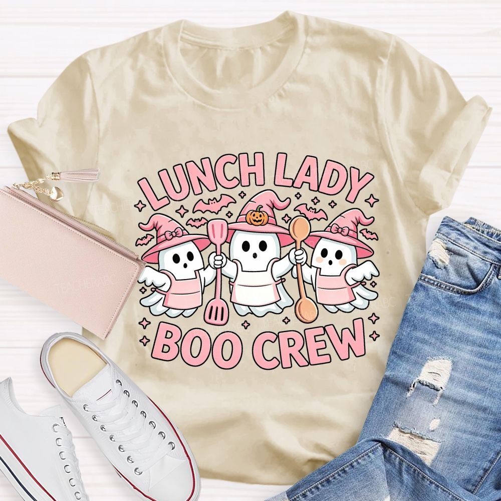 Lunch Lady Boo Crew Ghost Halloween Lunch Staff T-shirt
