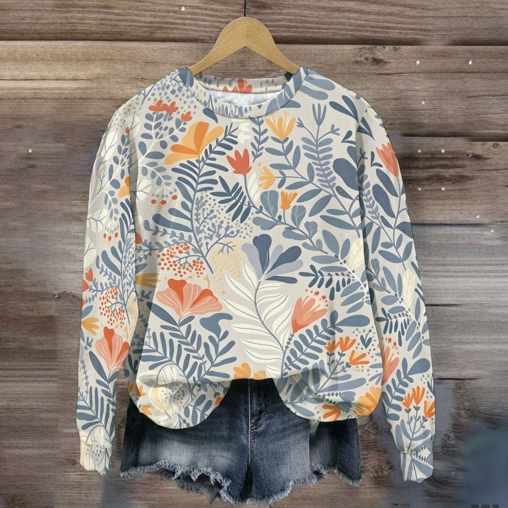 Gentle Blue Flower Sweatshirt