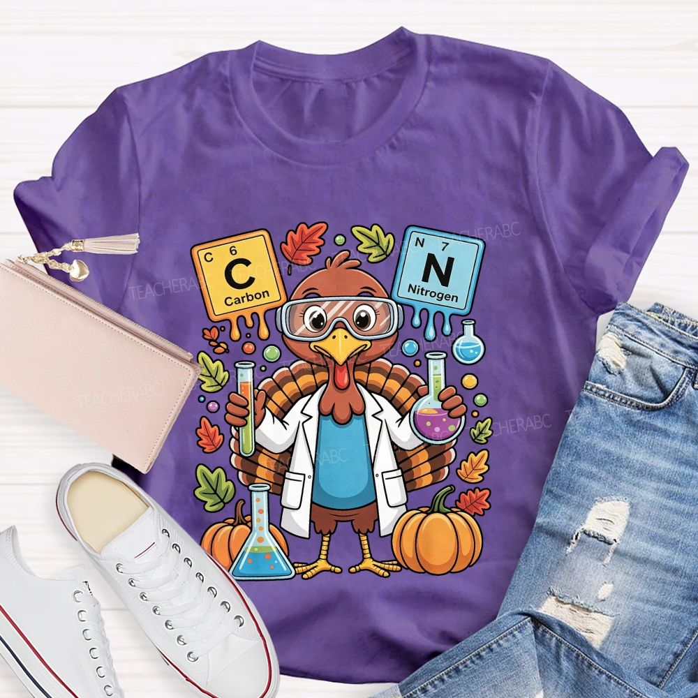Thanksgiving Science Teacher Turkey Chemist Fall Teacher T-shirt