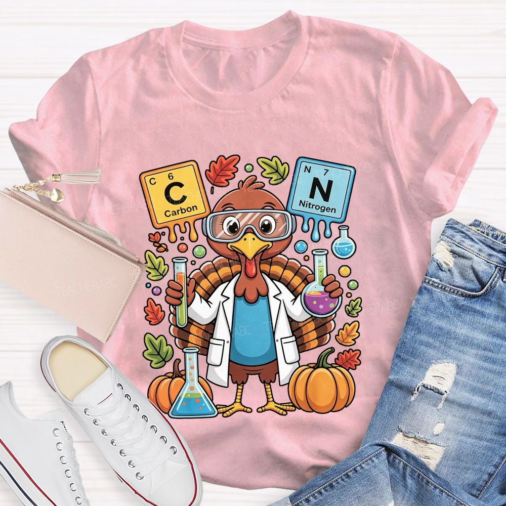 Thanksgiving Science Teacher Turkey Chemist Fall Teacher T-shirt