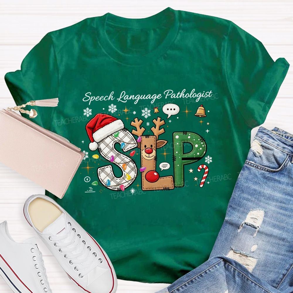 Speech Language Pathologist Christmas Slp Teacher T-shirt