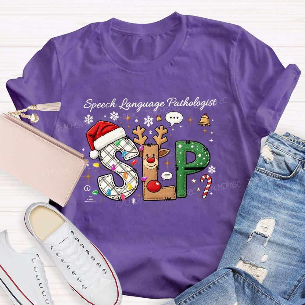 Speech Language Pathologist Christmas Slp Teacher T-shirt