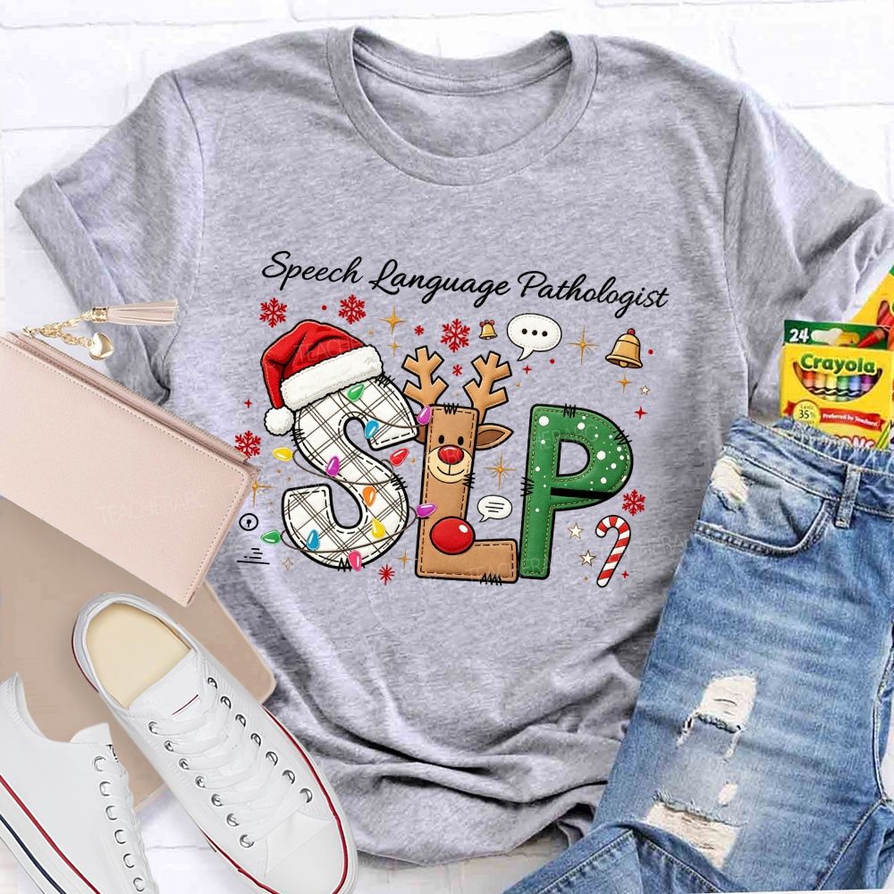 Speech Language Pathologist Christmas Slp Teacher T-shirt