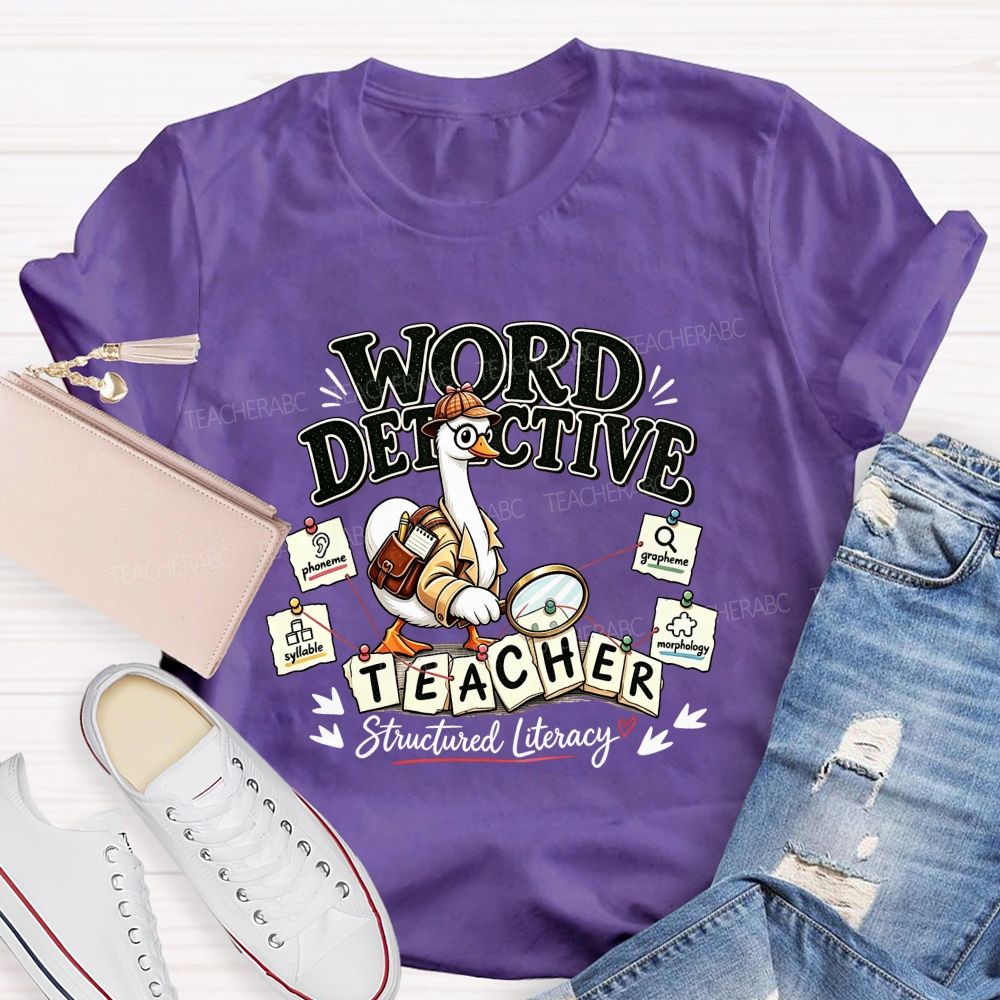 Word Detective Teacher Structured Literacy Teacher T-shirt