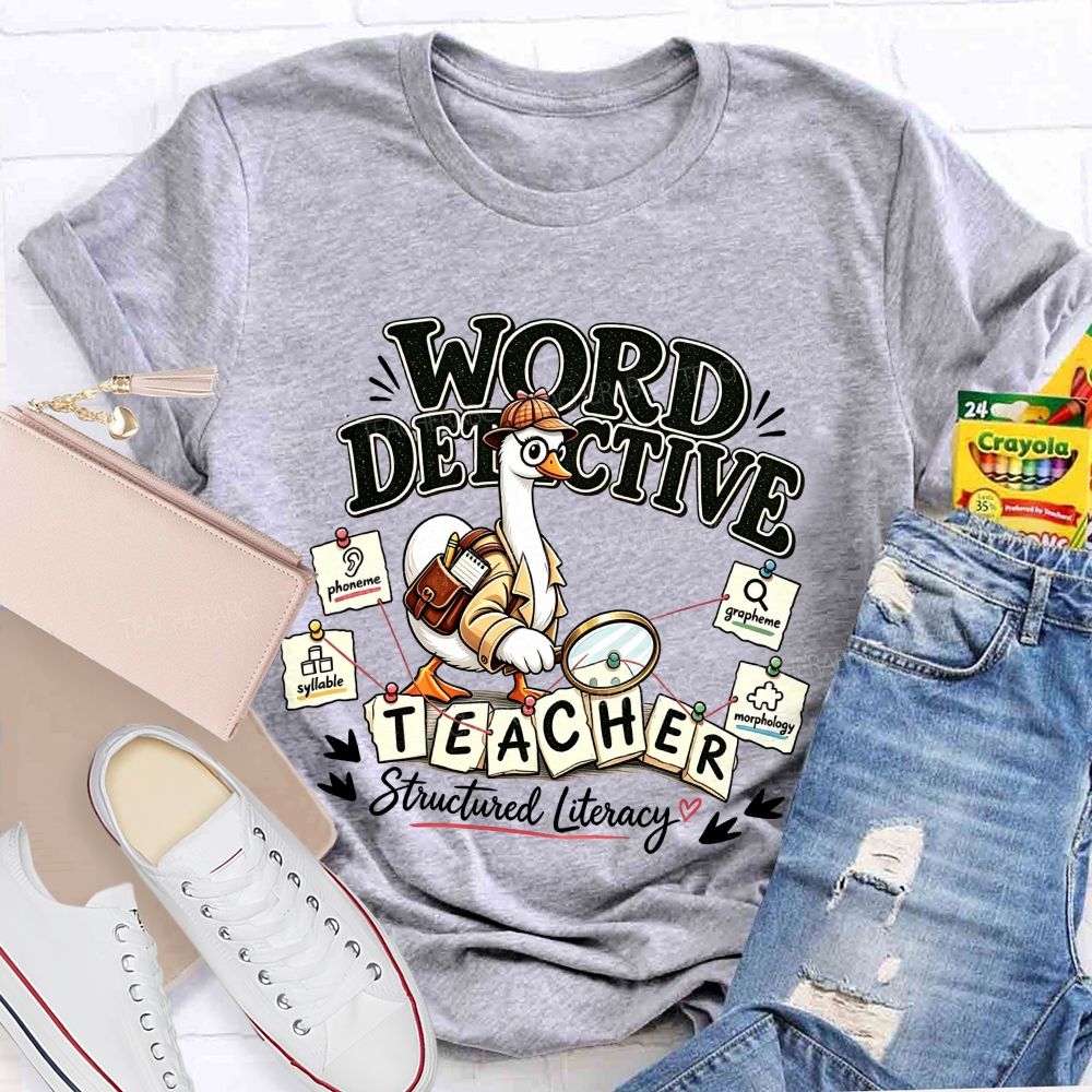 Word Detective Teacher Structured Literacy Teacher T-shirt