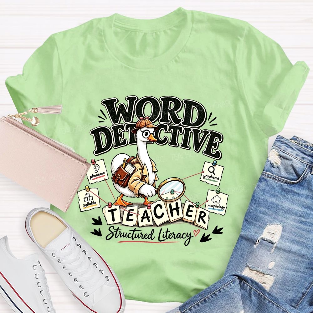Word Detective Teacher Structured Literacy Teacher T-shirt