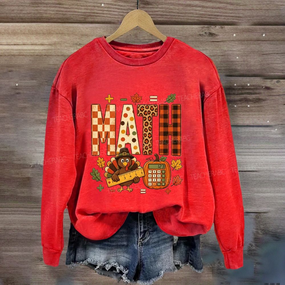 Thanksgiving Math Vibes Turkey Pumpkin Sweatshirt